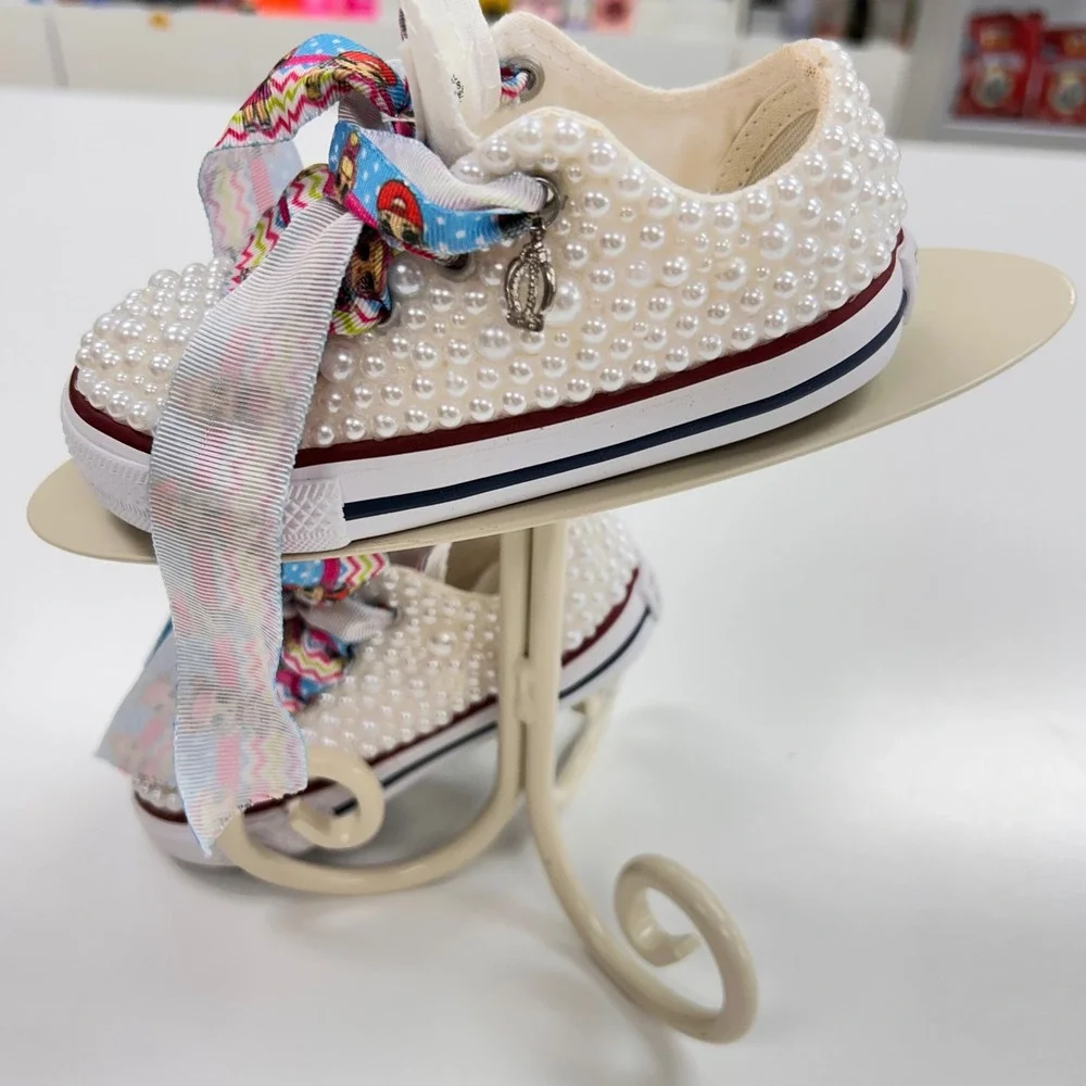 Converse Chuck Taylor All Star Baby Pearl Custom LOL Surprise Ribbon  7.5